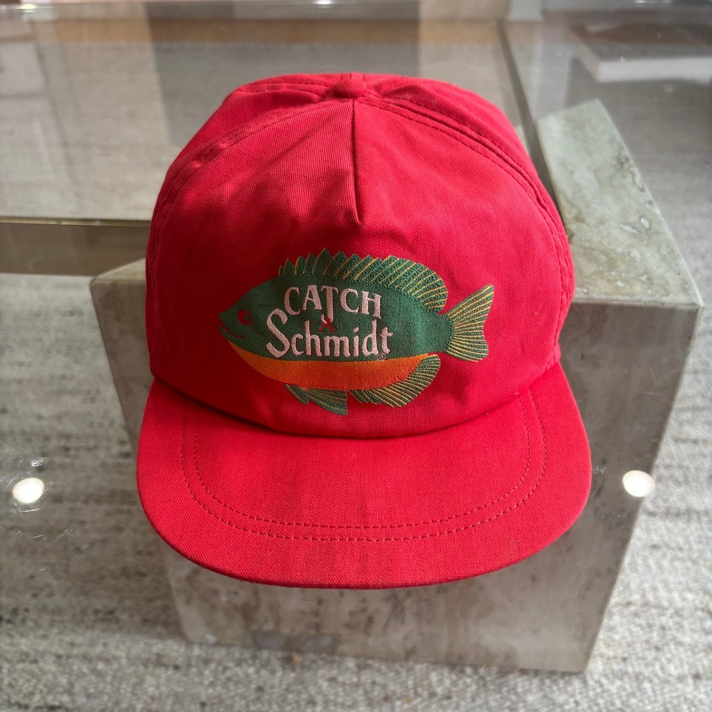 Spartan Specialties Catch Schmidt Hat Mens OSFM Red Used Snapback Fishing Cap